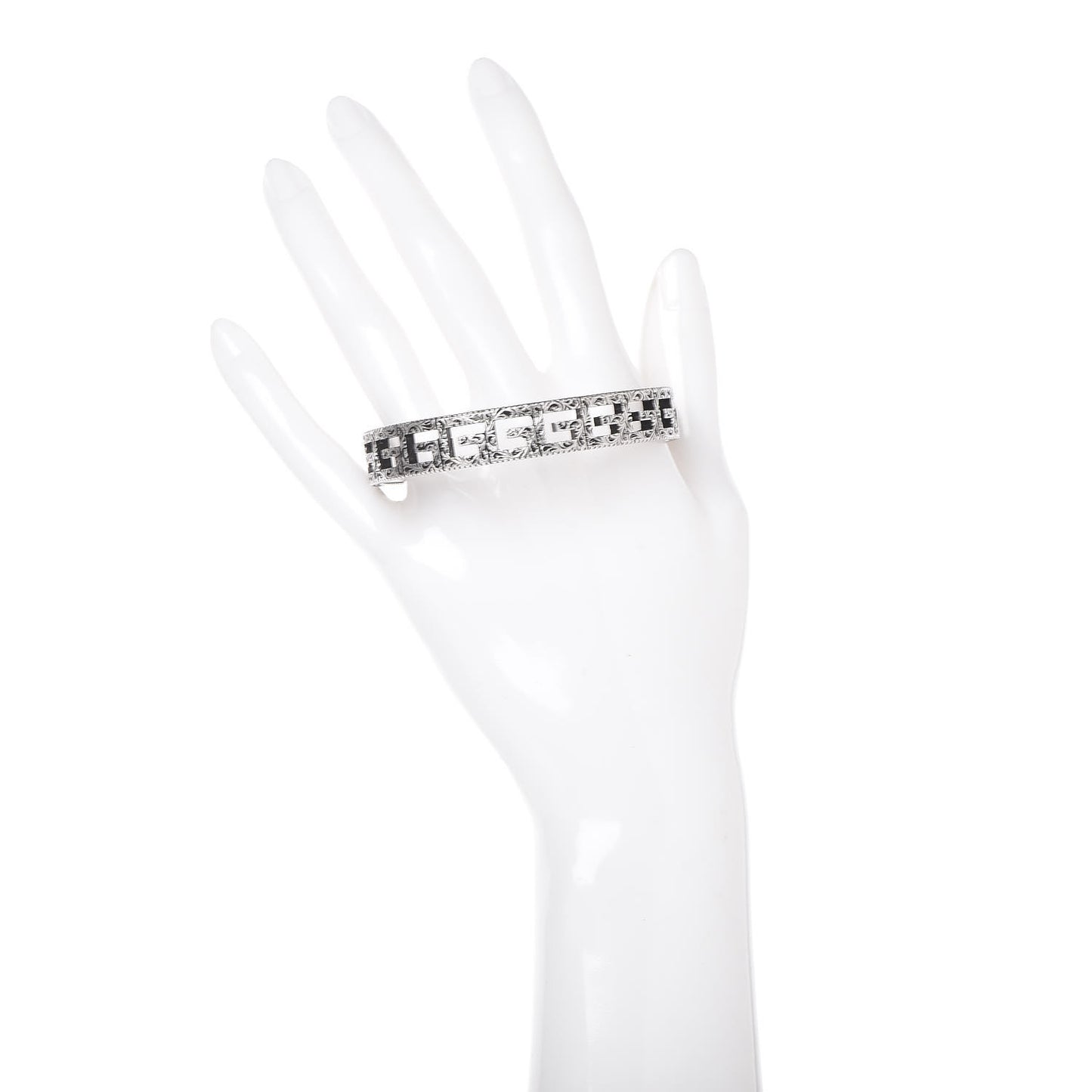 Sterling Silver Square G Motif Cuff Bracelet