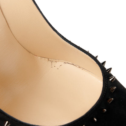 Christian Louboutin Suede Studded Anjalina 100 Pumps 36.5 Black 9 of 9