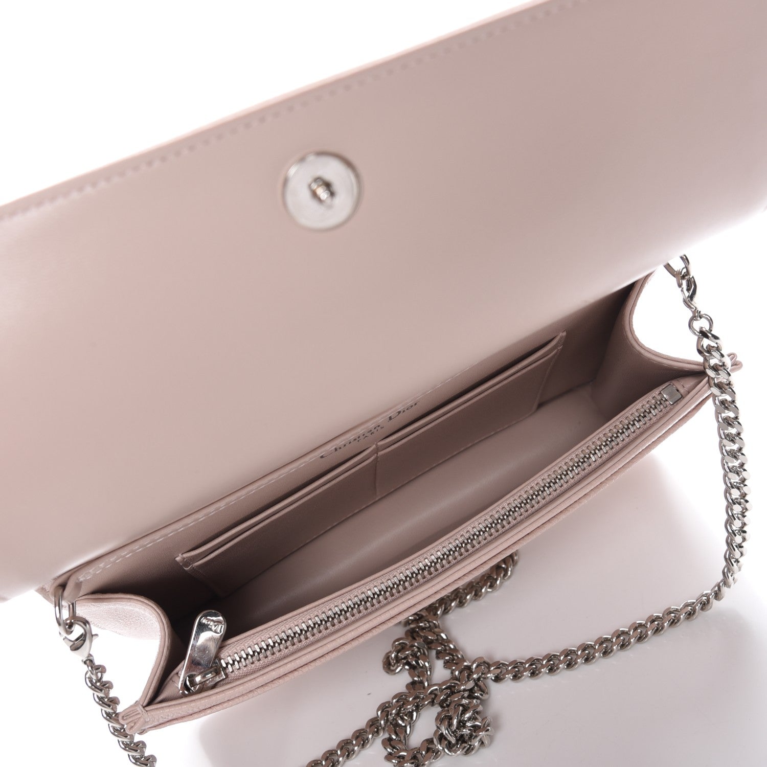 Christian Dior Grained Calfskin Diorama Wallet on Chain Pouch Rose Poudre 5 of 8
