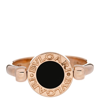 Bulgari 18K Rose Gold Mother of Pearl Black Onyx BVLGARI BVLGARI Ring 54 6.75 3 of 9