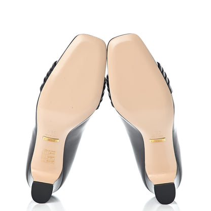 Gucci Malaga Kid Half Moon GG Square Toe Pumps 36.5 Black 5 of 9