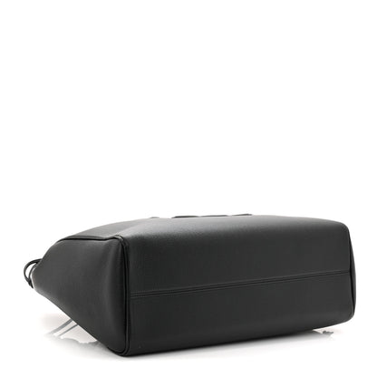 Celine Calfskin Cuir Triomphe Cabas Drawstring Black 4 of 10