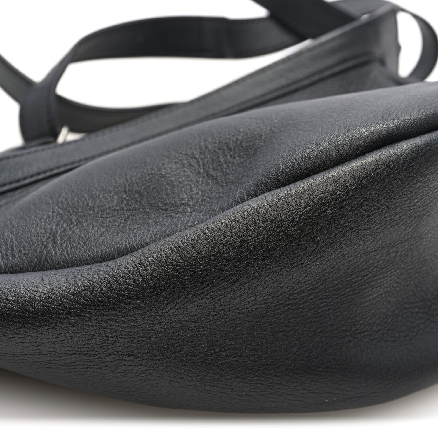 The Row Grained Calfskin Small Slouchy Banana Bag Black 8 of 9