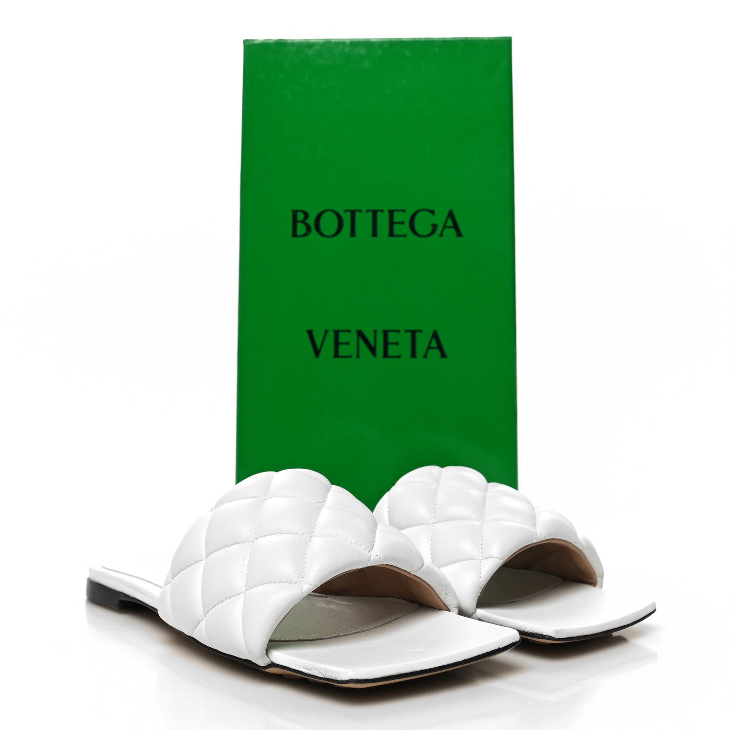 Bottega Veneta Nappa Matelasse Padded Flat Sandals 36.5 Optic White 8 of 8