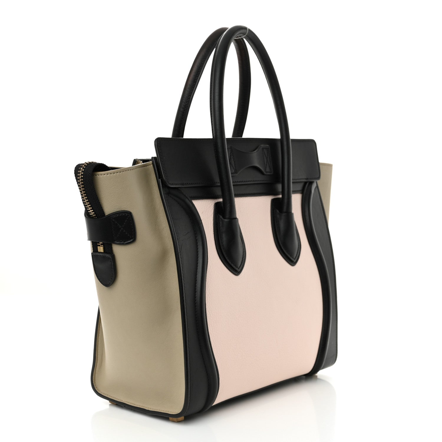 Celine Goatskin Smooth Calfskin Micro Tri-Color Luggage Olive 3 of 10