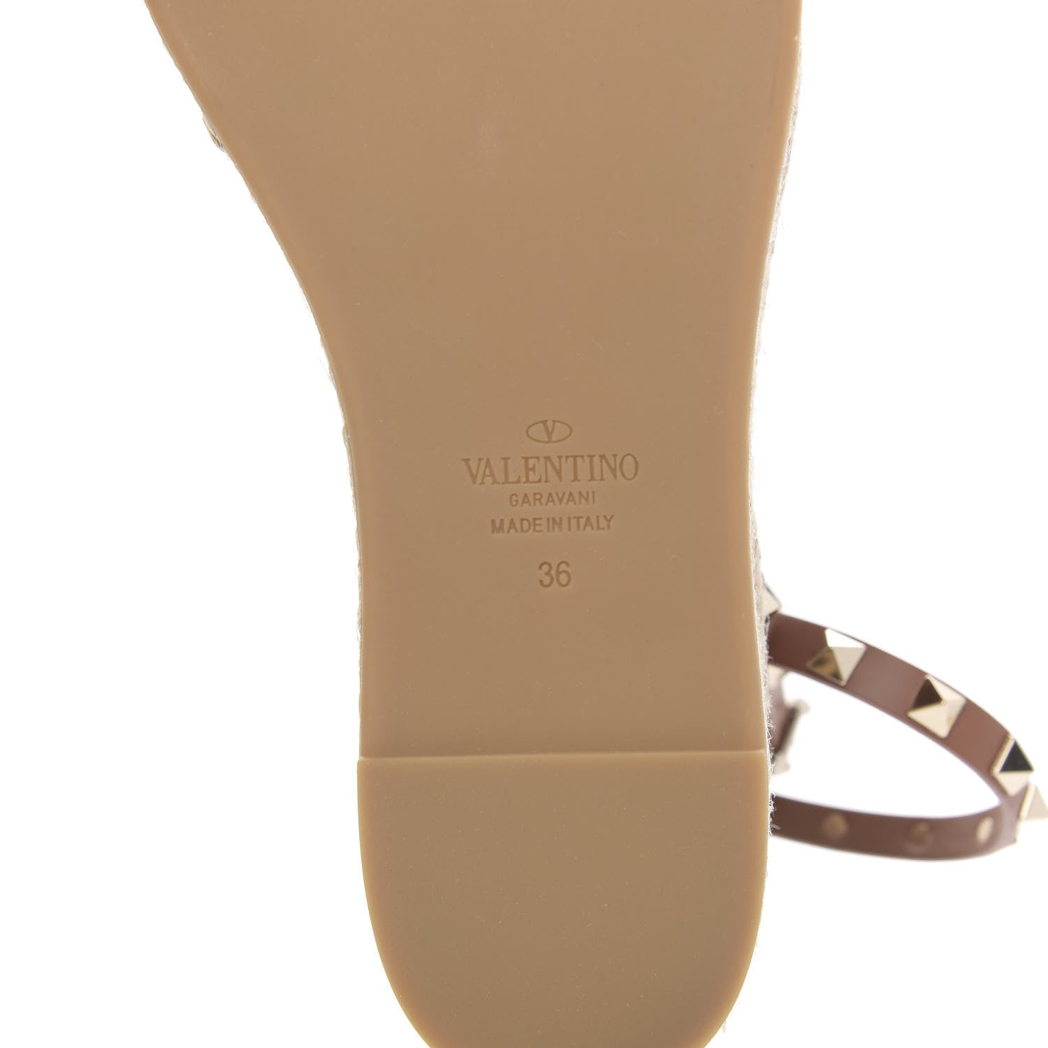 Valentino Garavani Canvas Leopard Print Rockstud Ankle Wrap Espadrille Flatform Sandals 36 Brown 7 of 7