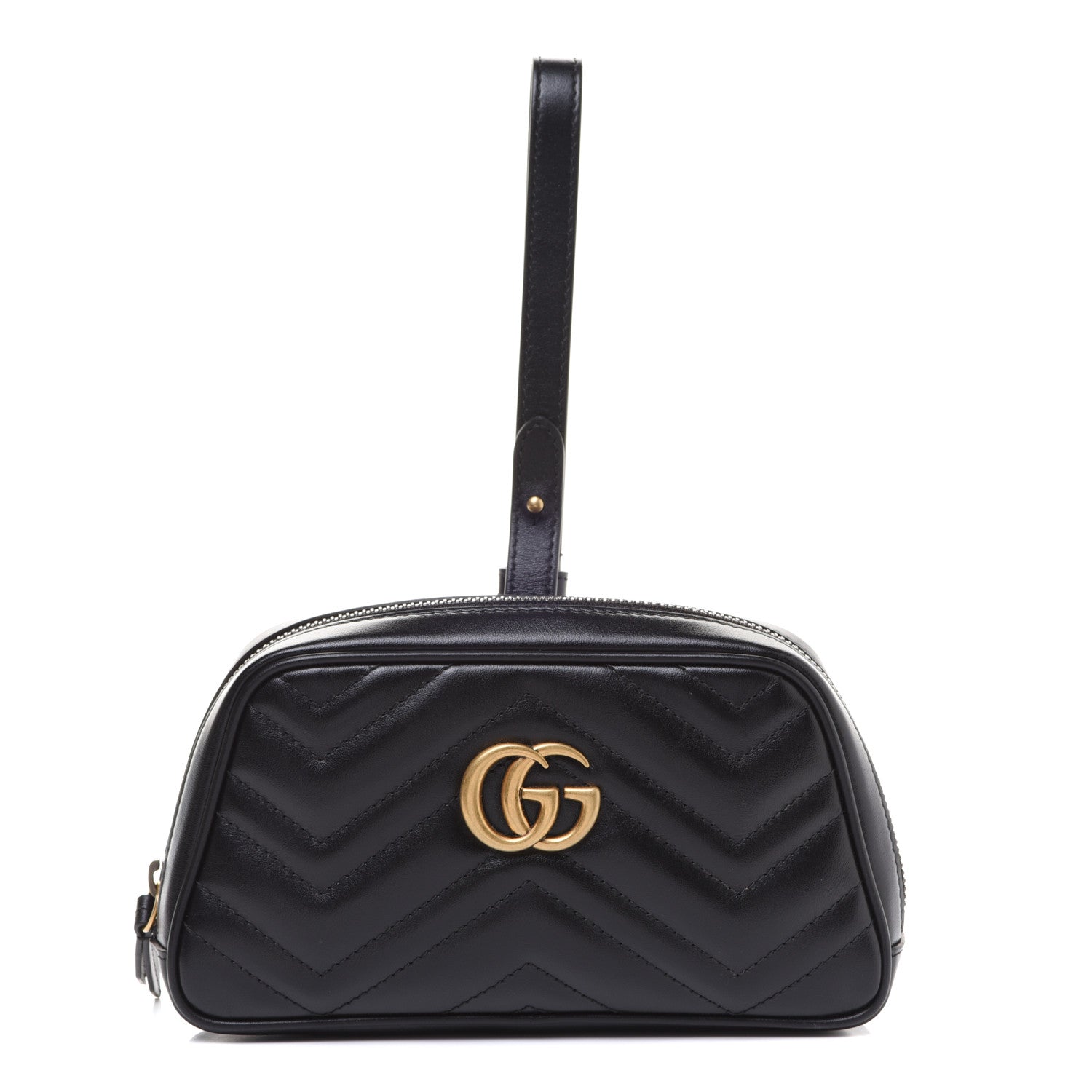 Gucci Calfskin Matelasse GG Marmont Wristlet Black 1 of 12