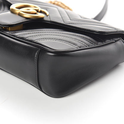 Gucci Calfskin Matelasse Small GG Marmont Shoulder Bag Black 7 of 7