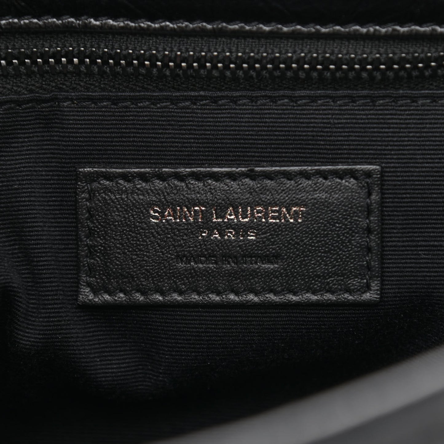 Crinkled Calfskin Matelasse Monogram Medium Niki Chain Satchel Black