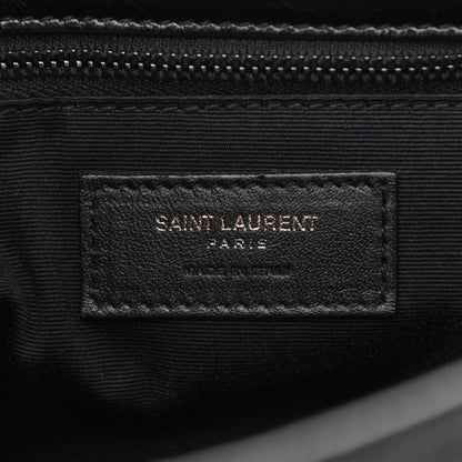 Saint Laurent Crinkled Calfskin Matelasse Monogram Medium Niki Chain Satchel Black 6 of 9