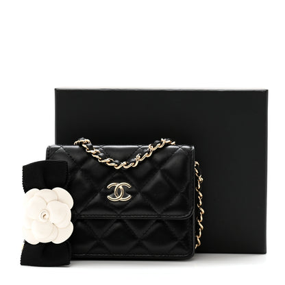 Chanel Lambskin Quilted My Chanel Lady Card Holder On Chain Black 12 of 12