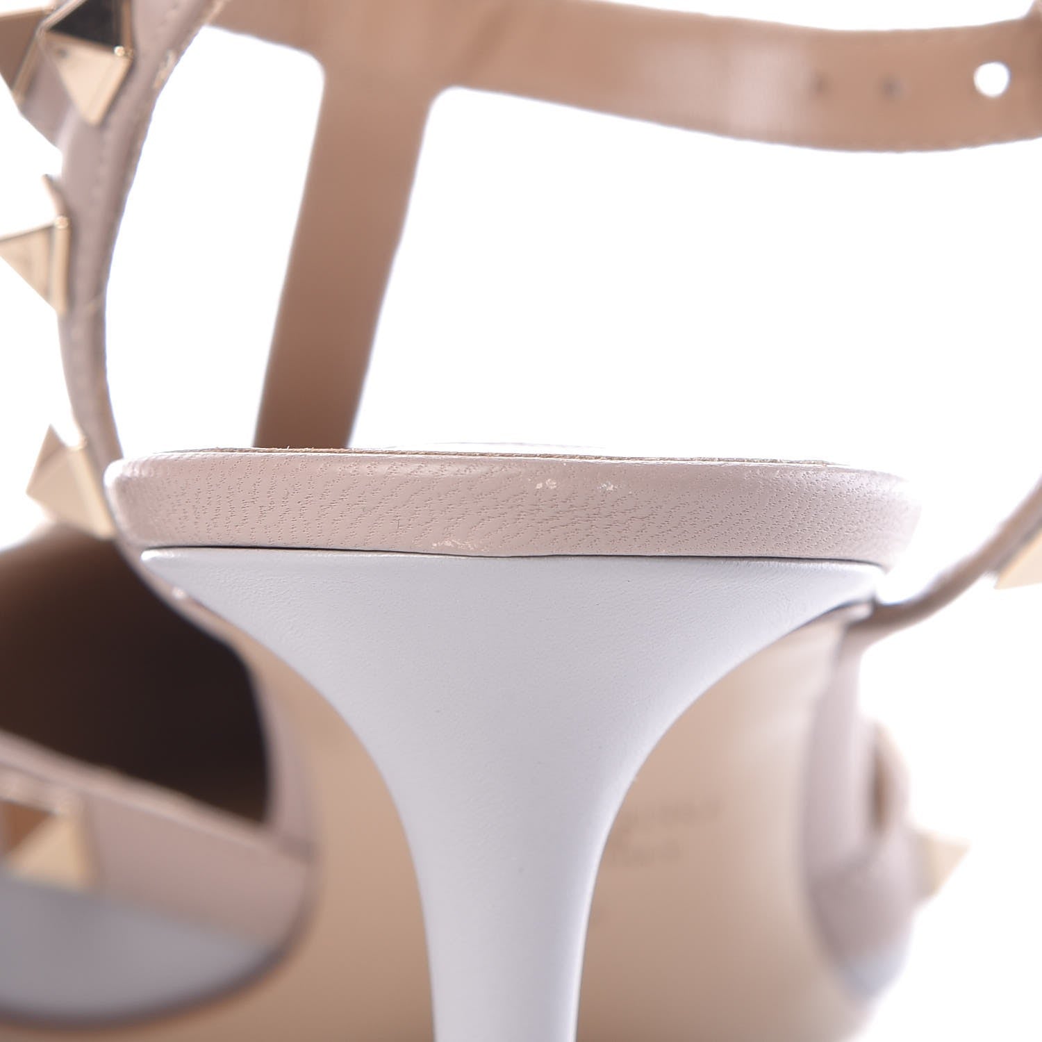 Valentino Garavani Calfskin Nappa Rockstud Ankle Strap 65mm Pumps 39 Pastel Grey Poudre 8 of 9