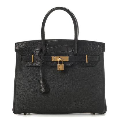Hermes Togo Matte Alligator Birkin Touch 30 Black 1 of 11