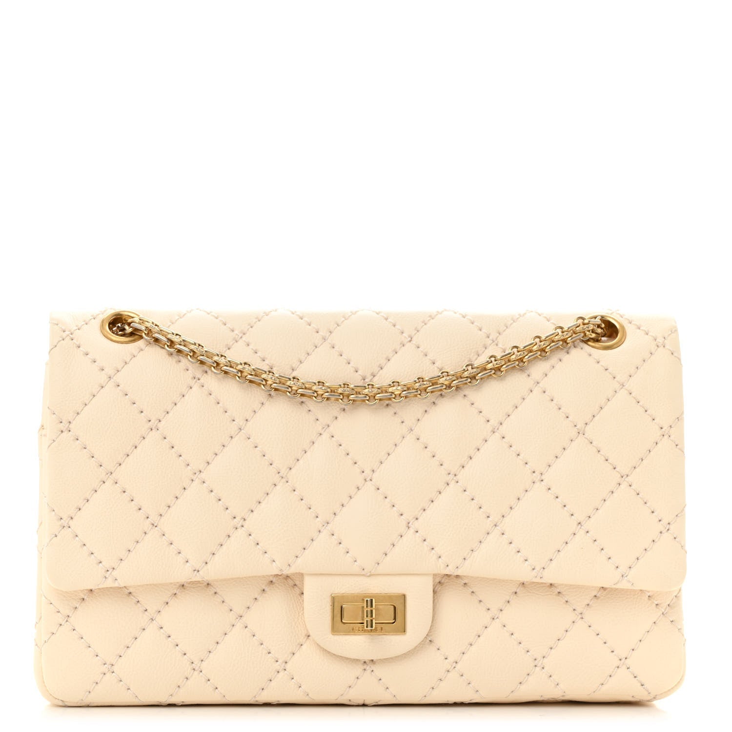 Chanel Aged Calfskin Quilted 2.55 Reissue 226 Flap Ivory 1 of 15