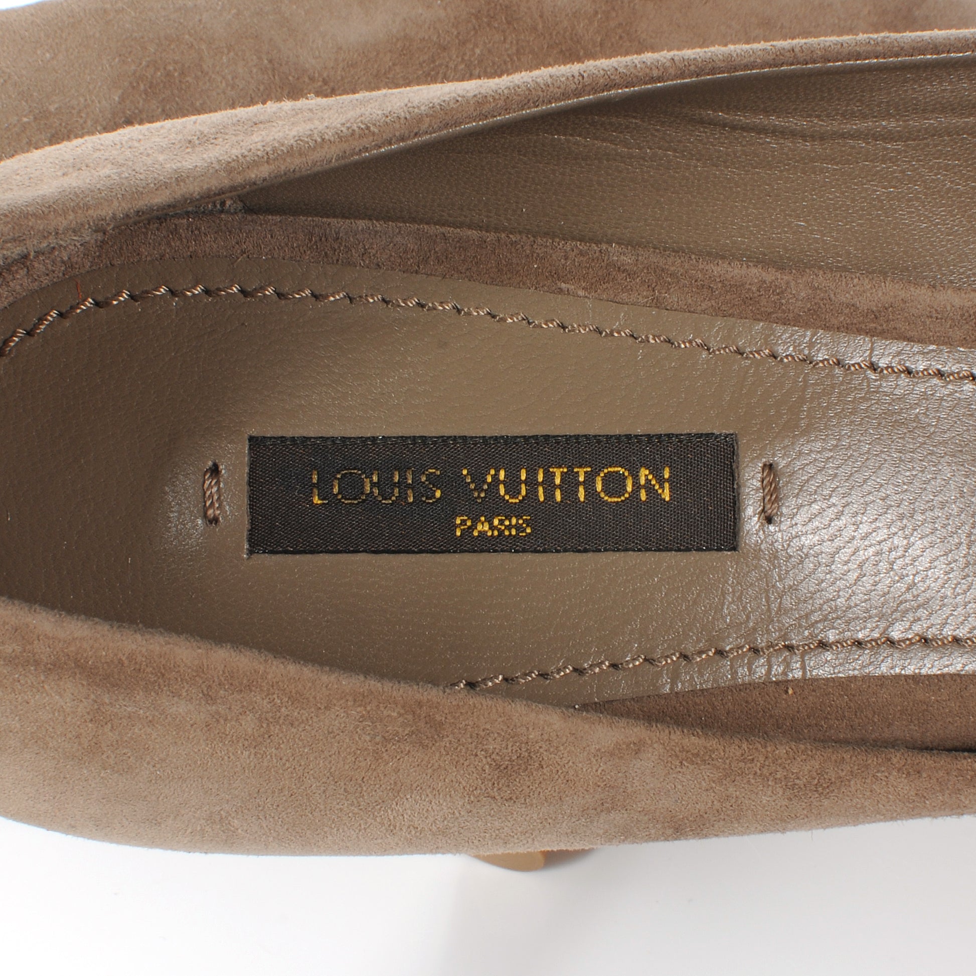 Louis Vuitton Suede Catania Pumps 38.5 Taupe 7 of 8