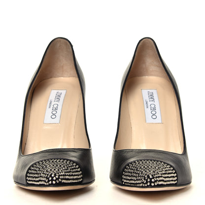Jimmy Choo Calfskin Studded Love 85 Pumps 37.5 Black 4 of 6