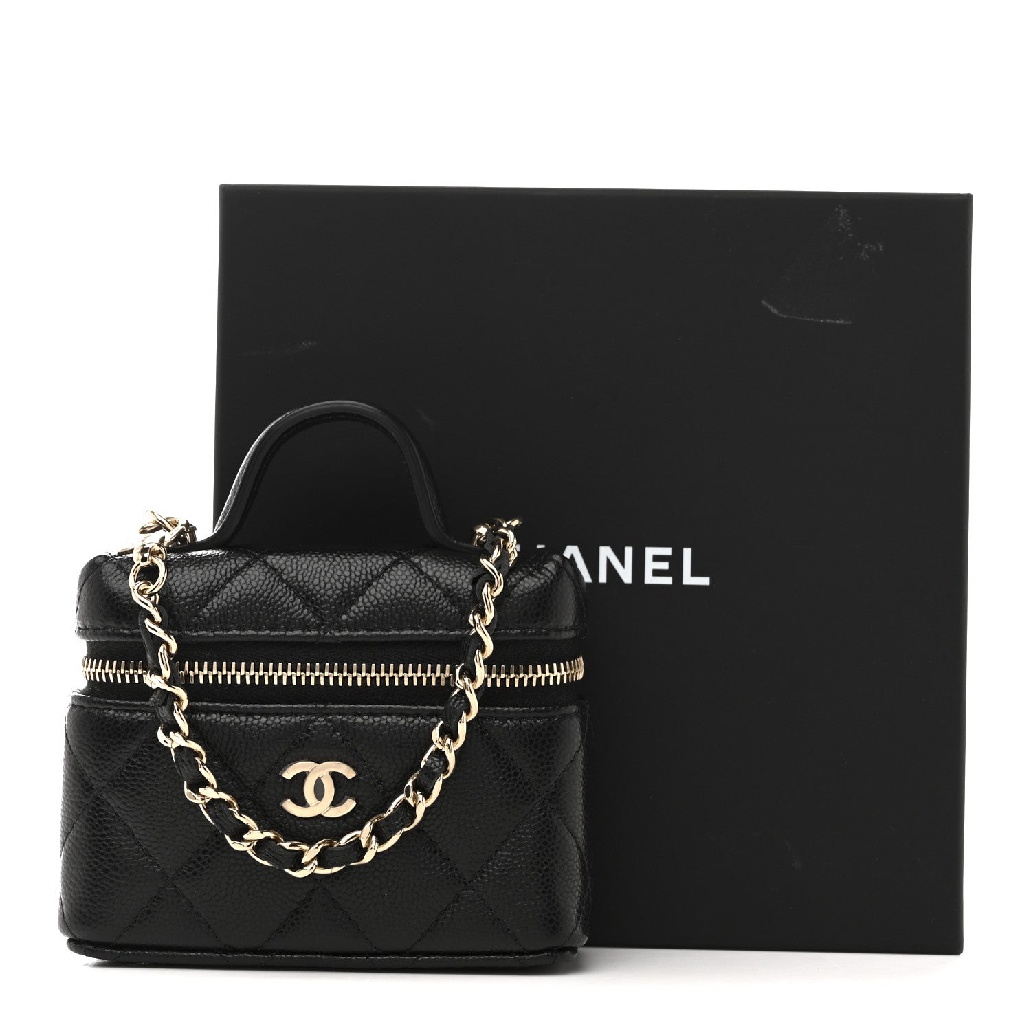 Chanel Caviar Quilted Mini Bag Charm With Chain Black 8 of 8