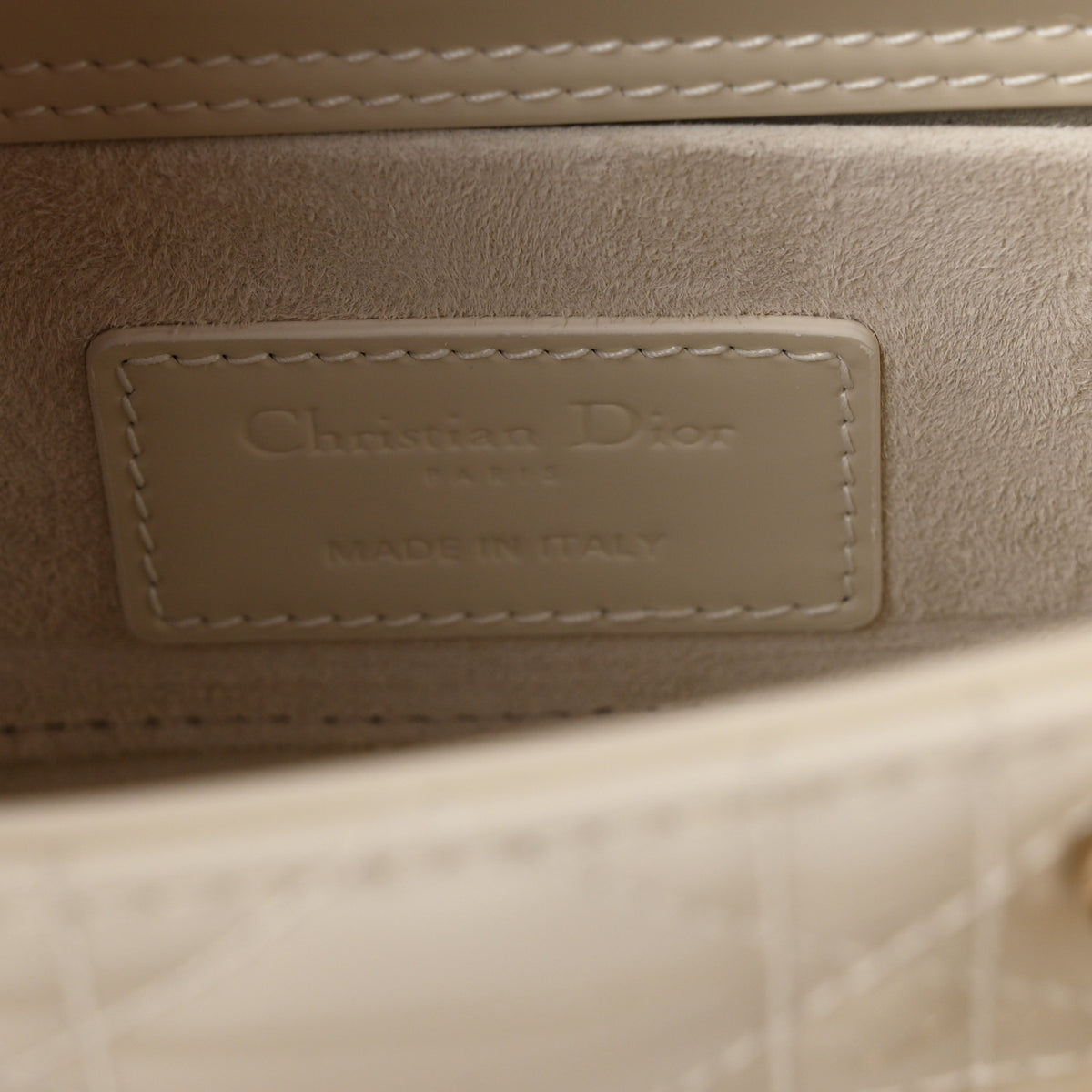 Christian Dior Patent Cannage Small Lady D-Joy White 6 of 12