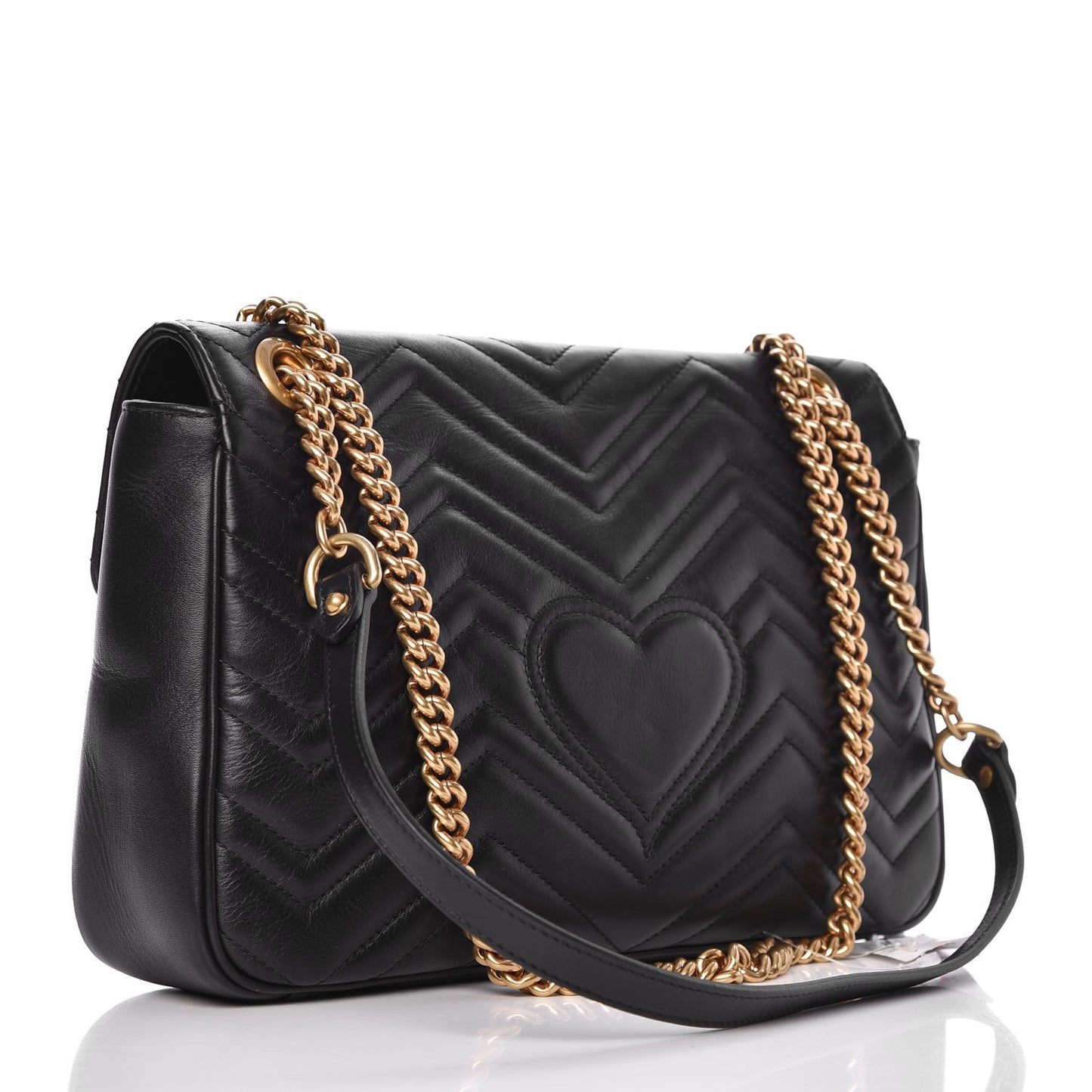 Calfskin Matelasse Medium GG Marmont Shoulder Bag Black