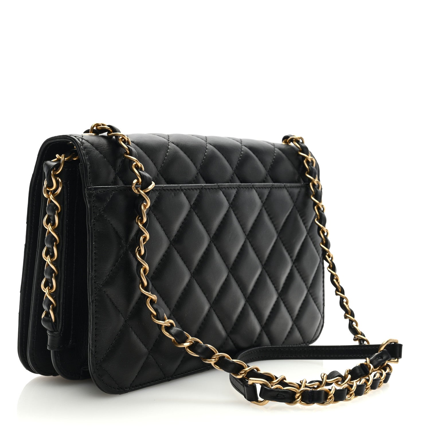 Chanel Lambskin Quilted Chain Medium Single Flap Black 3 of 10