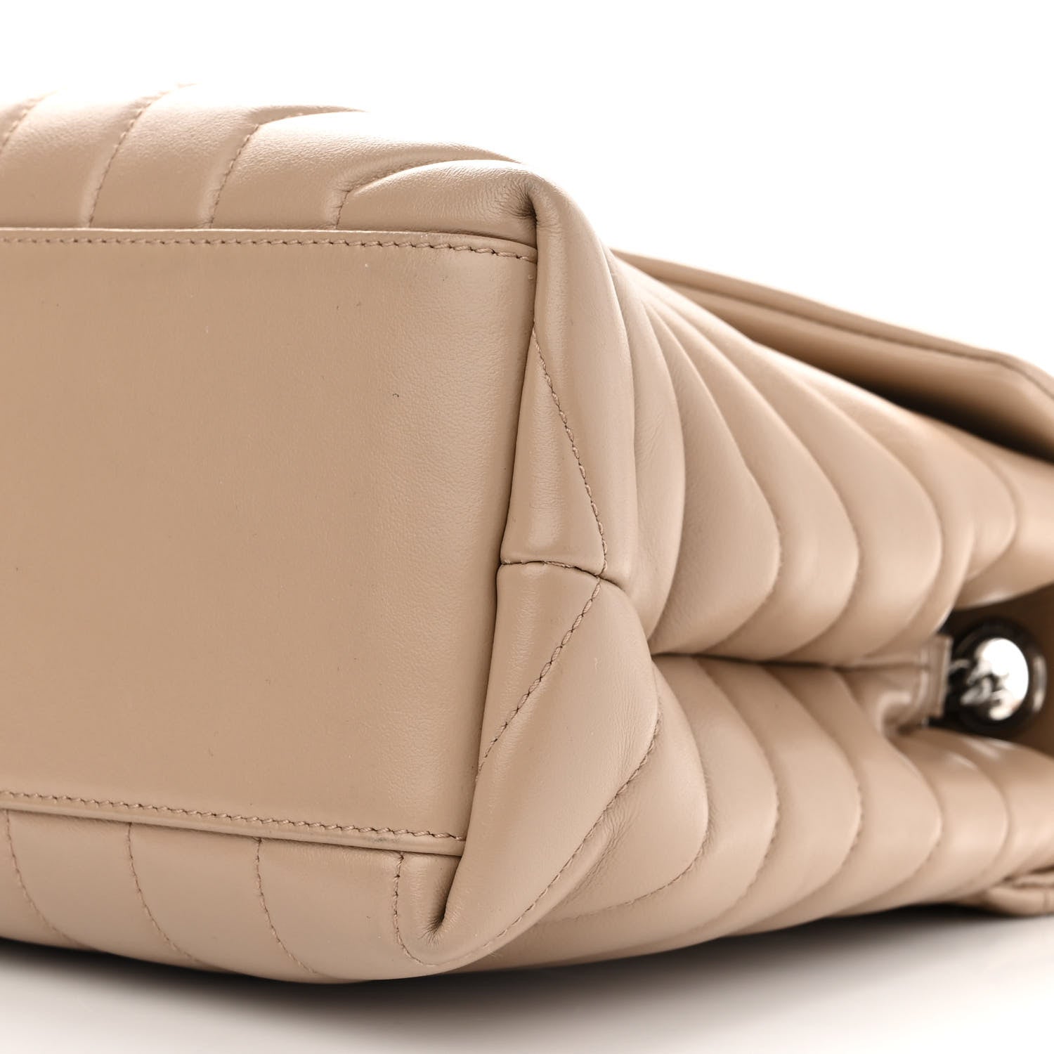 Saint Laurent Calfskin Y Quilted Monogram Medium Loulou Chain Satchel Dark Beige 9 of 15