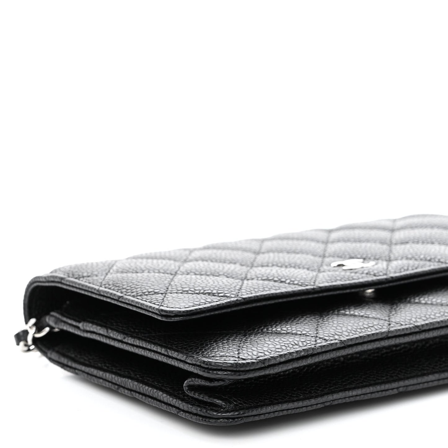 Caviar Quilted Wallet on Chain WOC Black