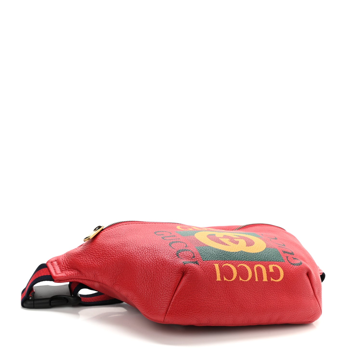 Grained Calfskin Logo Belt Bag Hibiscus Red