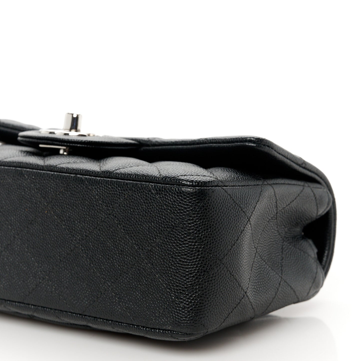 Caviar Quilted Mini Rectangular Flap Black
