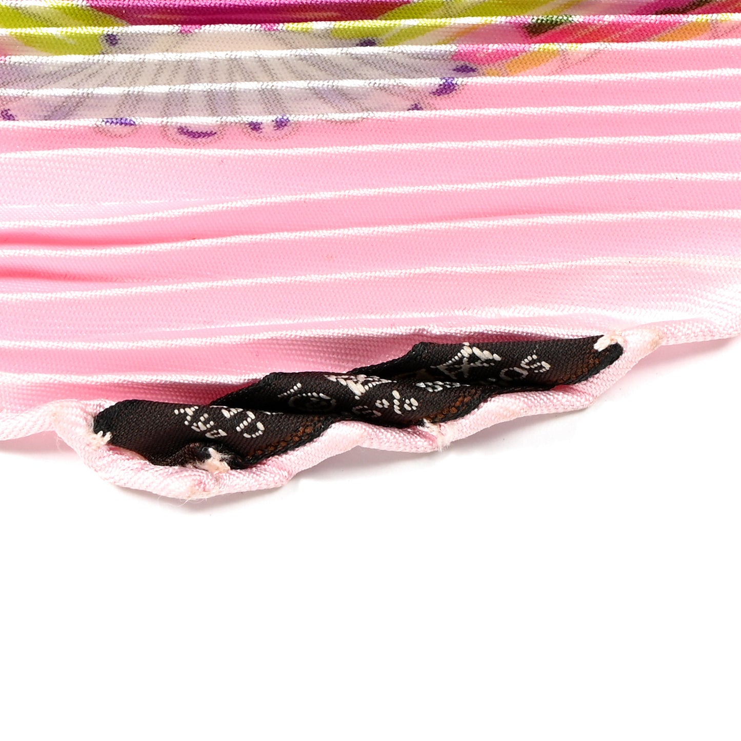 Silk Per Astra Ad Astra Plisse Scarf 90 Rose Pale Rose Fluo Vert Fluo