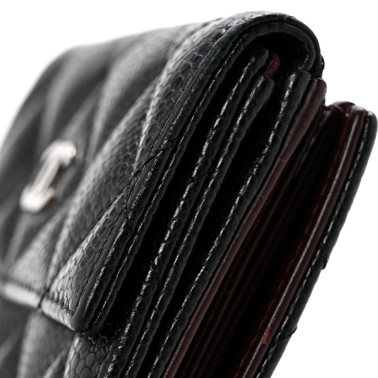 Chanel Caviar Quilted Compact French Flap Wallet Black 10 of 12