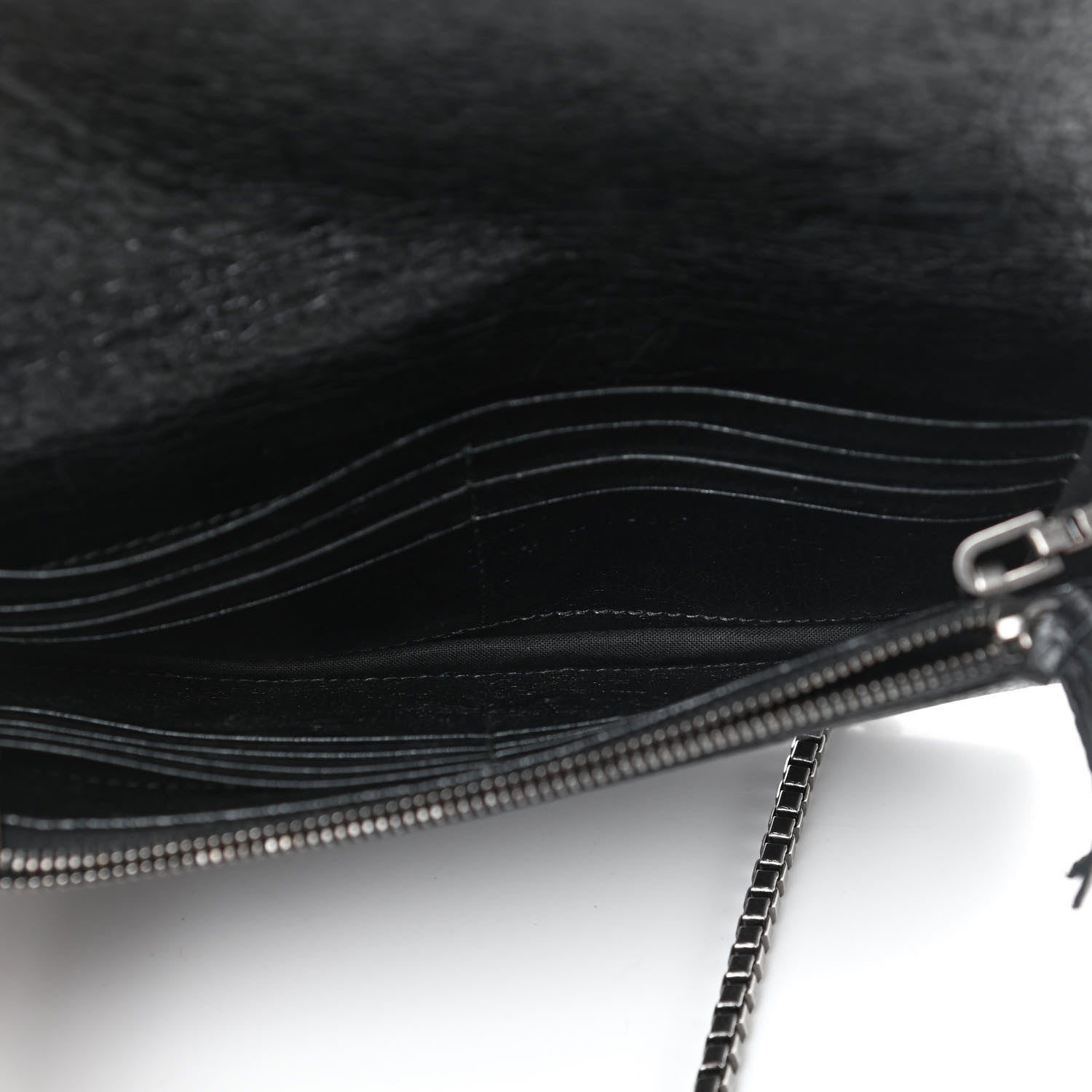 Balenciaga Agneau Silver Metallic Edge Hardware Wallet On Chain Black 5 of 10