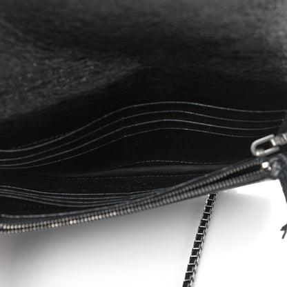 Balenciaga Agneau Silver Metallic Edge Hardware Wallet On Chain Black 5 of 10