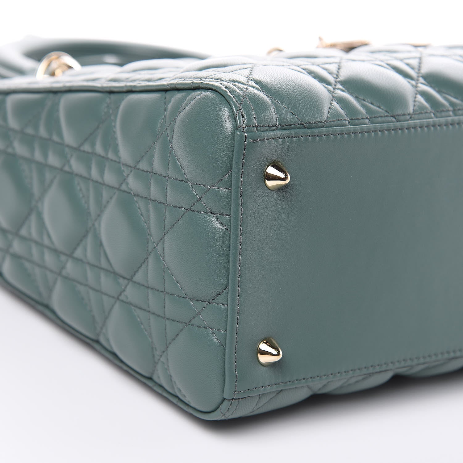 Christian Dior Lambskin Cannage Medium Lady Dior Storm Blue 8 of 9