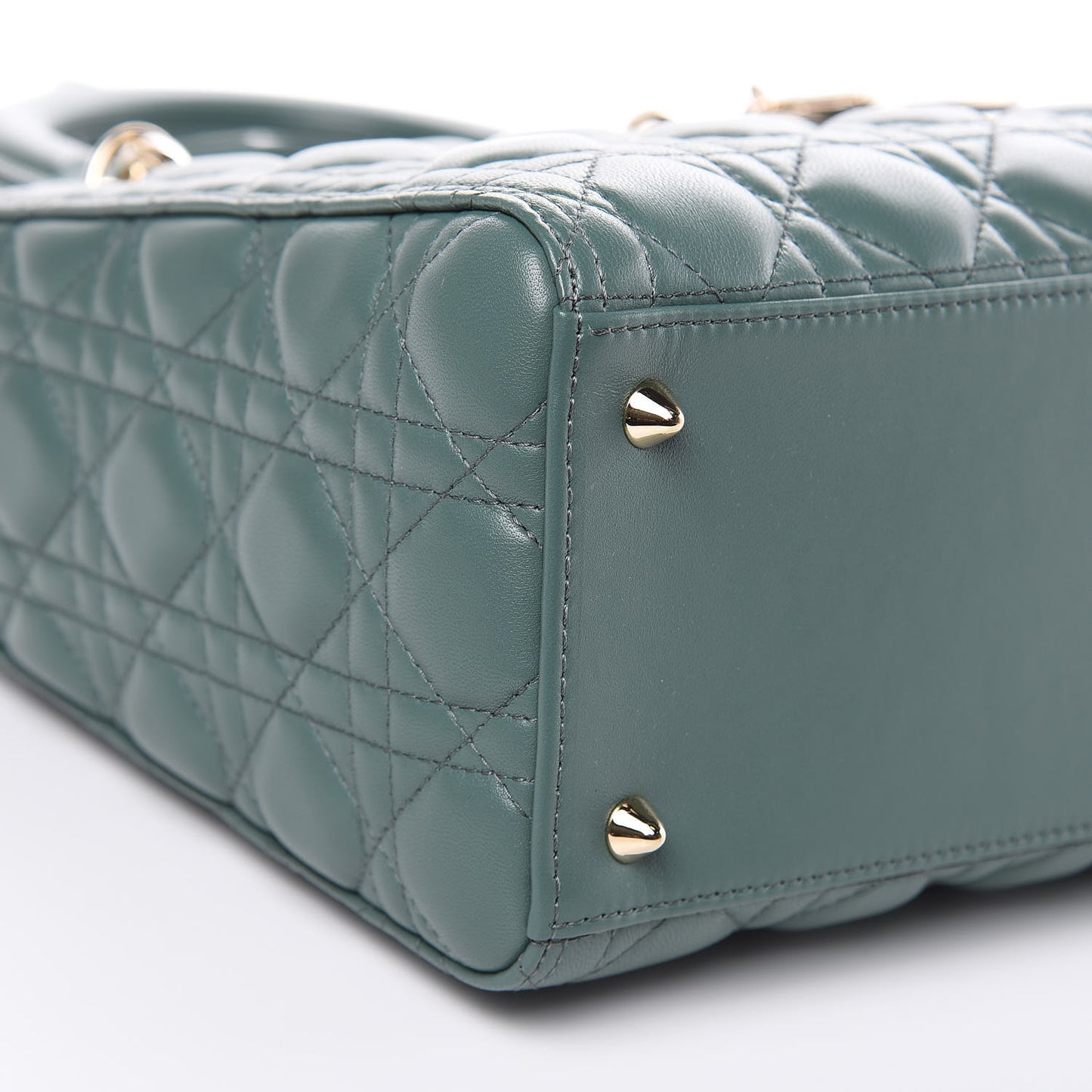 Lambskin Cannage Medium Lady Dior Storm Blue