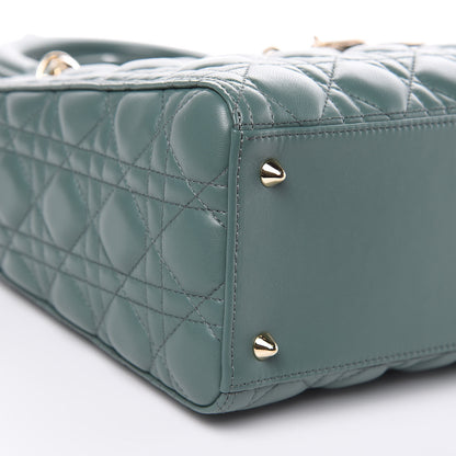 Christian Dior Lambskin Cannage Medium Lady Dior Storm Blue 8 of 9