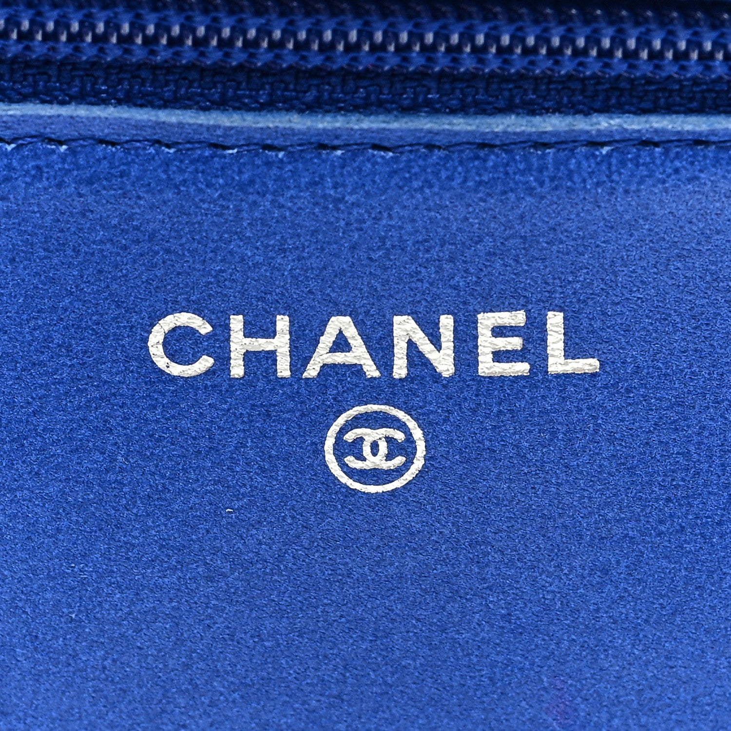 Chanel Lambskin Quilted Wallet On Chain WOC Blue 6 of 10
