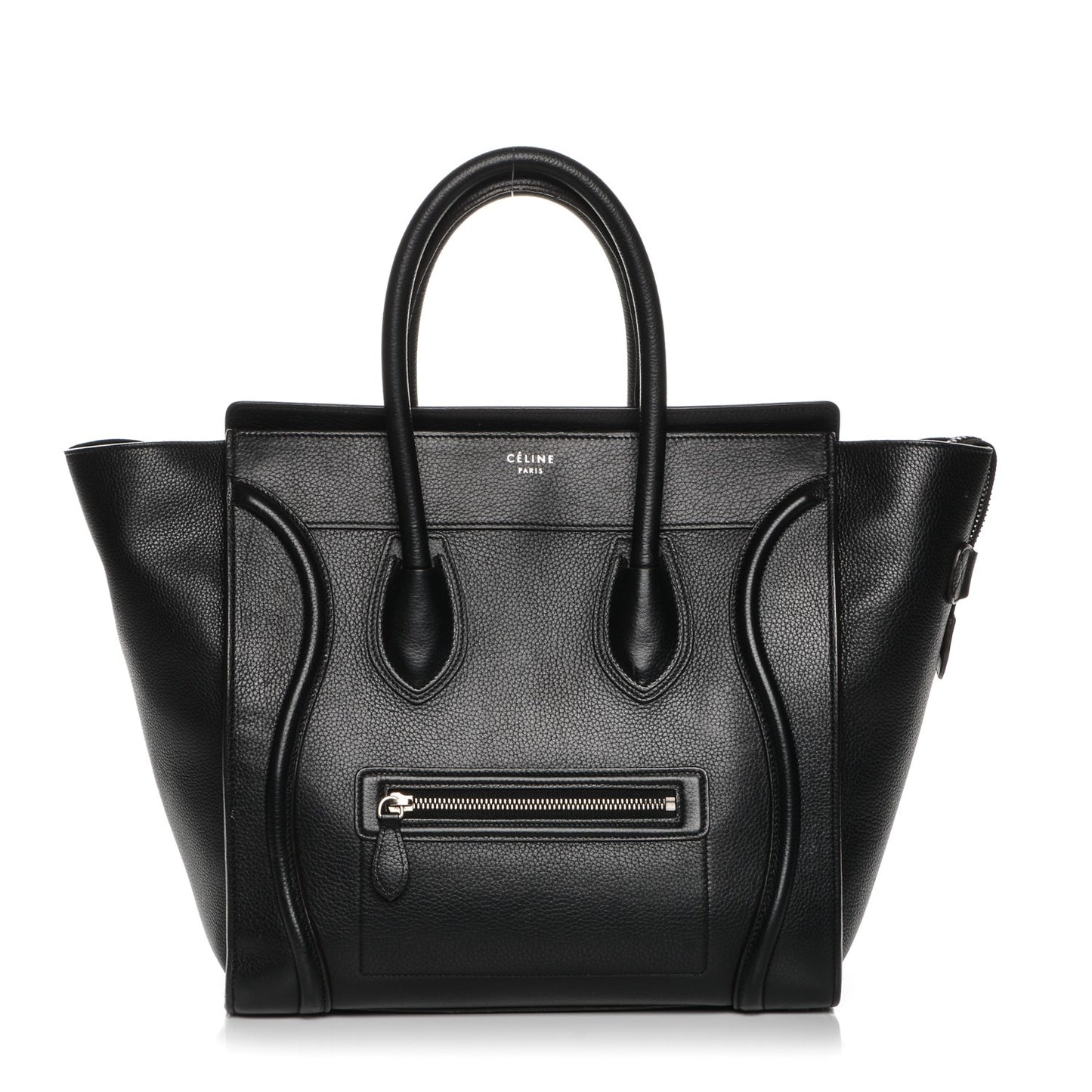 Drummed Calfskin Mini Luggage Black