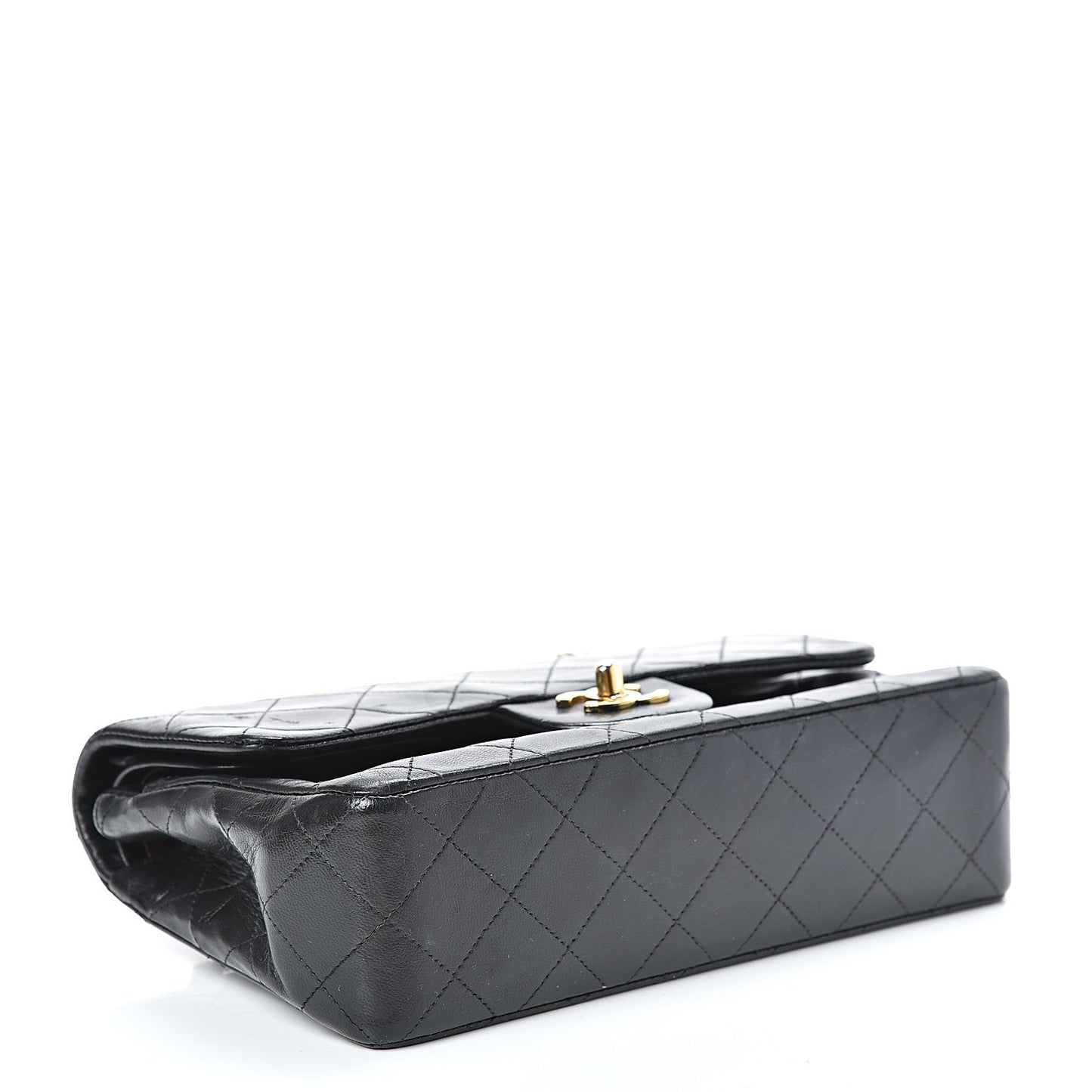 Lambskin Quilted Small Double Flap Black