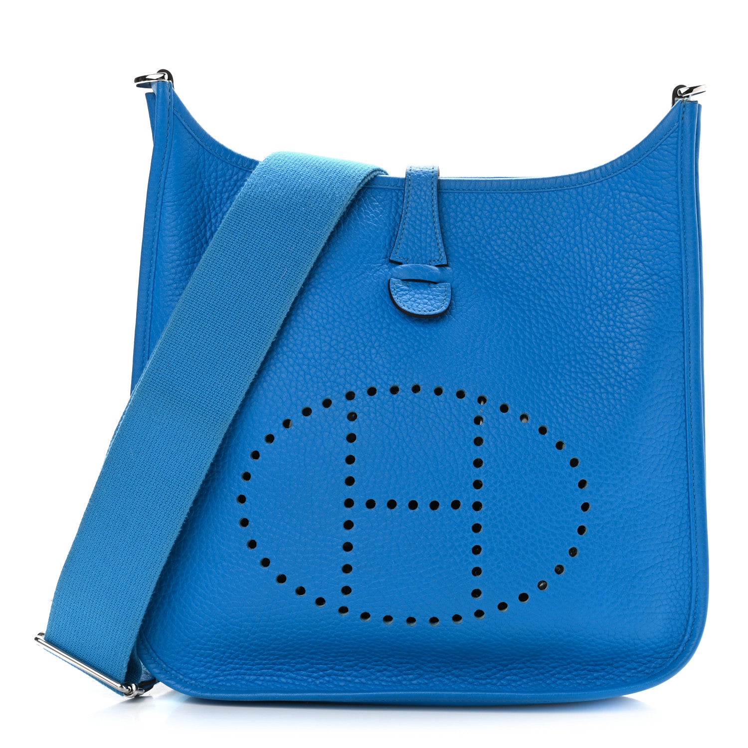 Hermes Taurillon Clemence Evelyne III PM Bleu Hydra 1 of 9