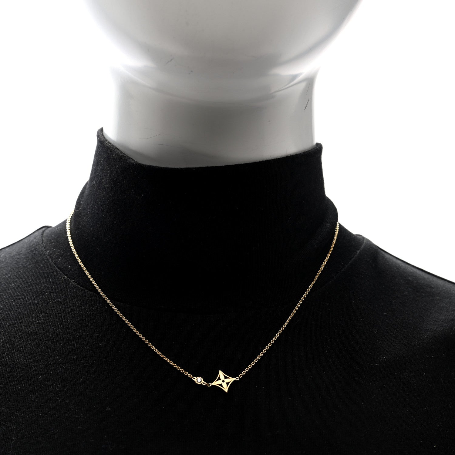 Louis Vuitton 18K Yellow Gold Diamond Idylle Blossom Pendant Necklace 2 of 4