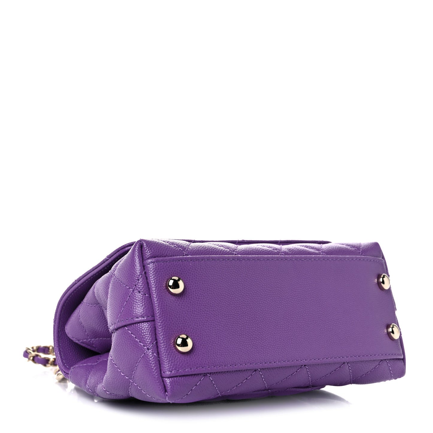Caviar Quilted Extra Mini Coco Handle Flap Purple