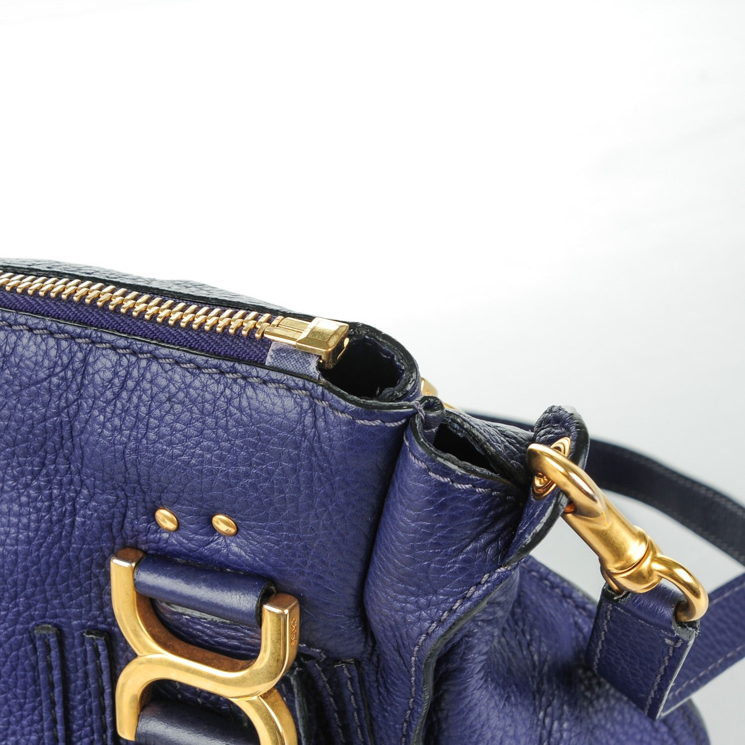Chloe Calfskin Medium Marcie Satchel Storm Blue 11 of 14
