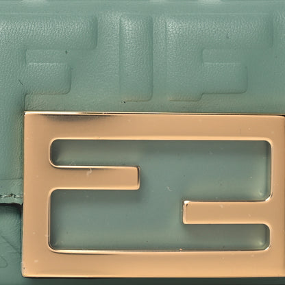 Fendi Nappa Matisse FF Embossed Nano Maxi Buckle Baguette Charm Menta 7 of 11