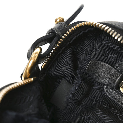 Prada Glace Calfskin Embossed Logo Crossbody Black 11 of 11
