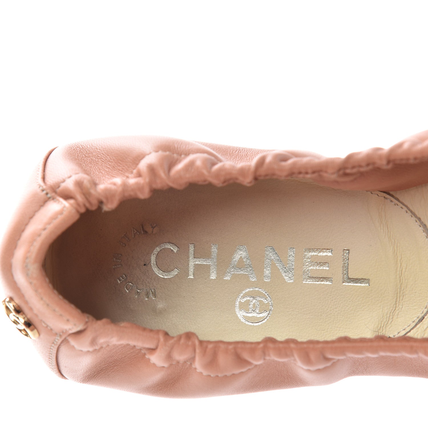Chanel Lambskin Suede CC Elastic Cap Toe Ballerina Flats 36 Pink Black 8 of 10