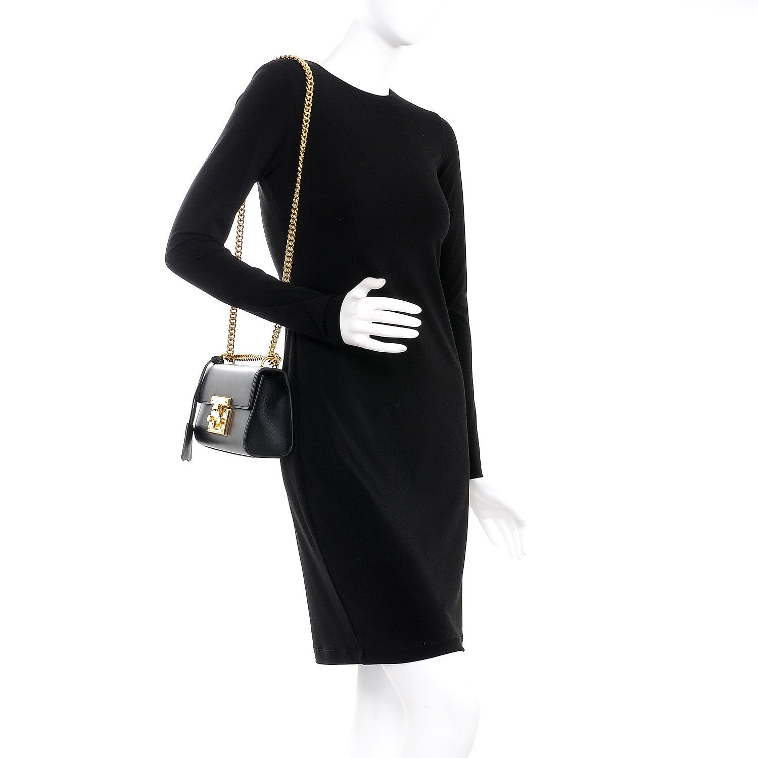 Gucci Calfskin Small Padlock Shoulder Bag Black 2 of 8