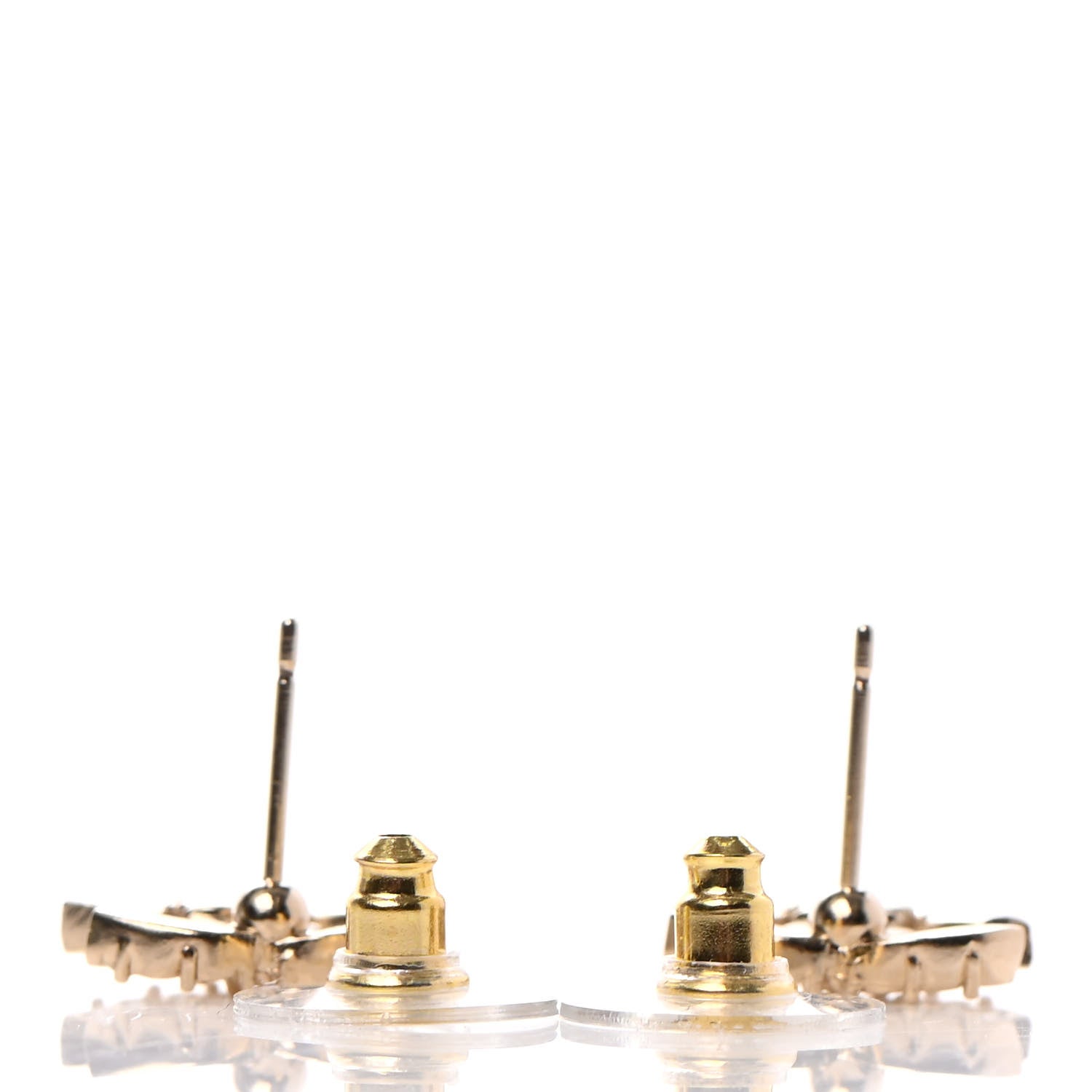 Chanel Crystal CC Earrings Gold 3 of 4