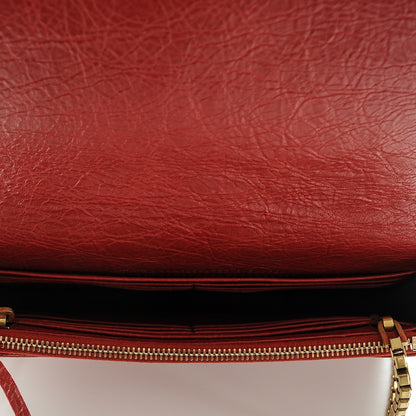 Balenciaga Agneau Gold Metallic Edge Hardware Wallet On Chain Red 5 of 8