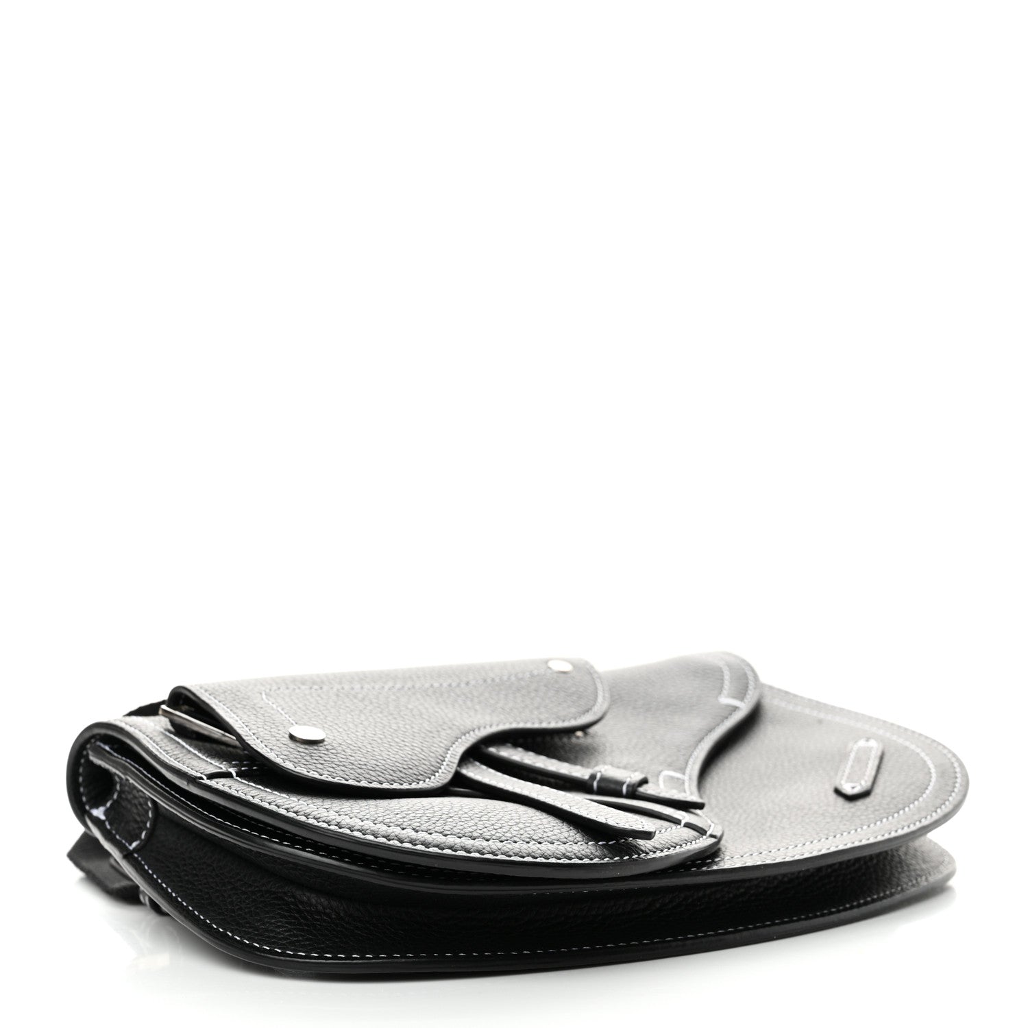 Christian Dior X KAWS Grained Calfskin Saddle Pouch Black 4 of 12