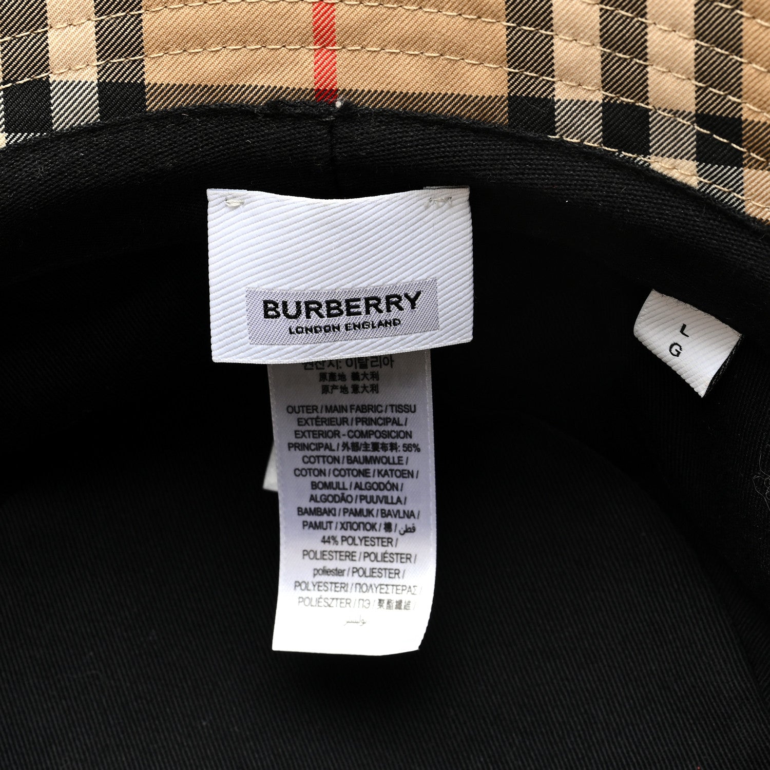 Burberry Technical Cotton Vintage Check Bucket Hat L Archive Beige 8 of 8